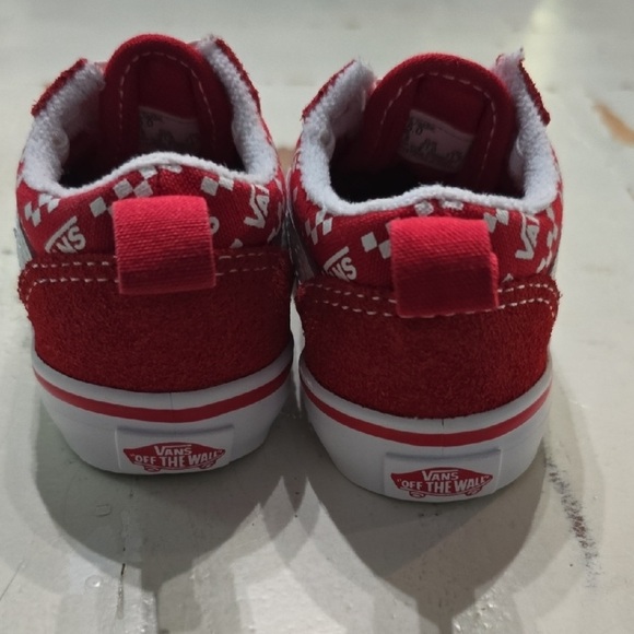 Vans Kids Red and White Sneakers - Picture 4 of 4